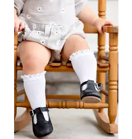 Little Stocking Co. Little Stocking- White Lace Top Knee High Socks