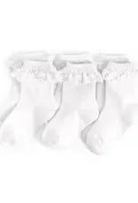 Little Stocking Co. Little Stocking- White Lace Midi Sock 3-Pack