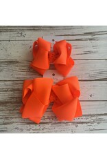 One Stop Bow Shop OS- Neon Orange Stacked Grosgrain Bow