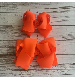One Stop Bow Shop OS- Neon Orange Stacked Grosgrain Bow