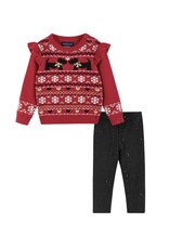 Andy & Evan Andy & Evan- Red Dog Fairisle Sweater Set