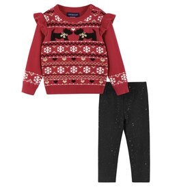 Andy & Evan Andy & Evan- Red Dog Fairisle Sweater Set
