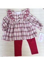 Bonnie  Jean Bonnie Jean- Red & Green Plaid Pant Set