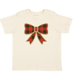 Sweet Wink Sweet Wink- Christmas Plaid Bow S/S Natural TShirt