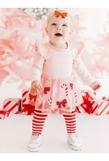 Sweet Wink Sweet Wink- Candy Cane Cutie Christmas L/S Tutu Bodysuit