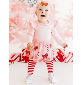 Sweet Wink Sweet Wink- Candy Cane Cutie Christmas L/S Tutu Bodysuit
