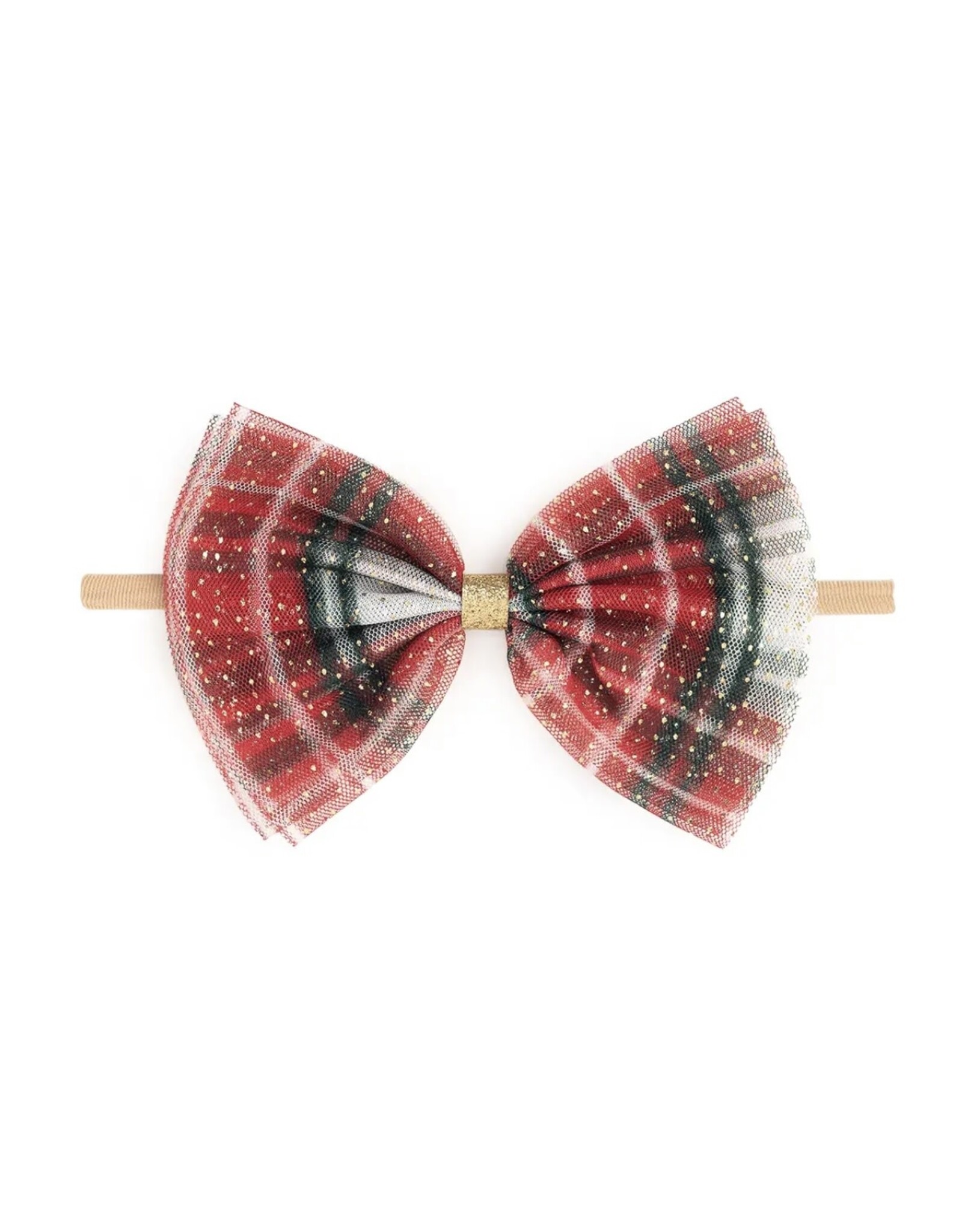 Sweet Wink- Christmas Plaid Bow Soft Headband