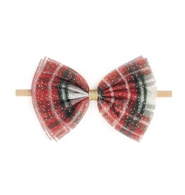 Sweet Wink- Christmas Plaid Bow Soft Headband