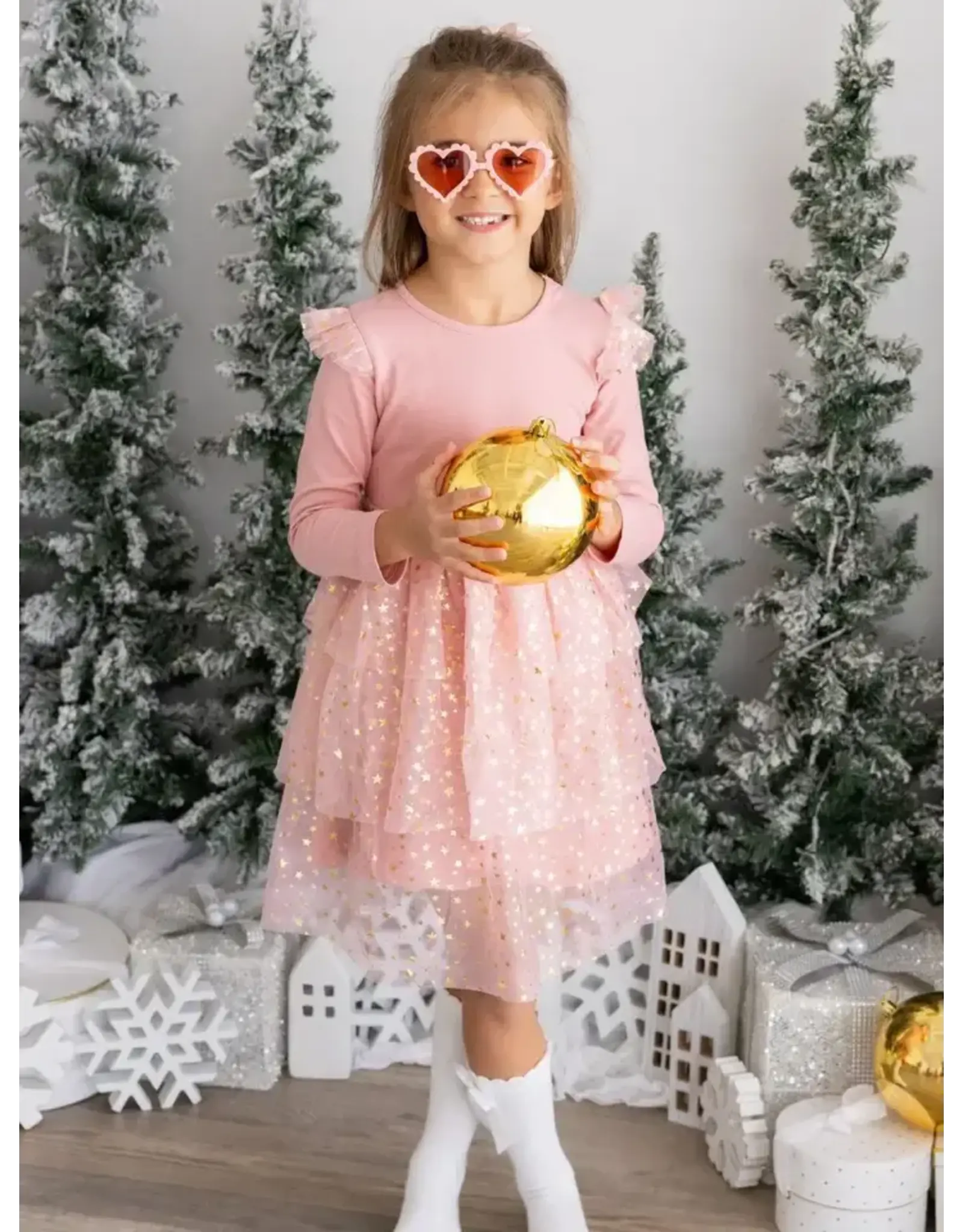 Sweet Wink- Blush Shimmer L/S Tutu Dress