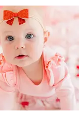 Sweet Wink Sweet Wink- Red Glitter Bow Soft Headband