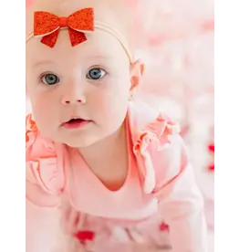 Sweet Wink Sweet Wink- Red Glitter Bow Soft Headband