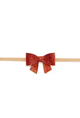 Sweet Wink Sweet Wink- Red Glitter Bow Soft Headband