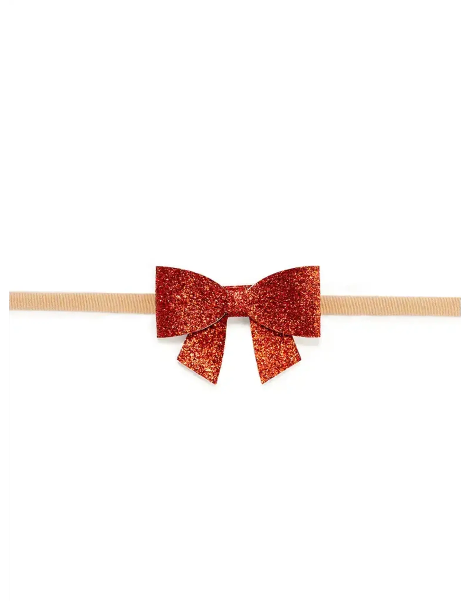 Sweet Wink Sweet Wink- Red Glitter Bow Soft Headband