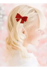 Sweet Wink- Red Glitter Bow Clip