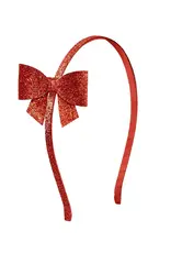 Sweet Wink- Red Glitter Bow Headband