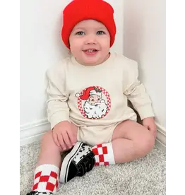 Sweet Wink Sweet Wink- Retro Santa L/S Romper