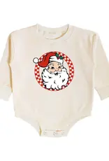 Sweet Wink Sweet Wink- Retro Santa L/S Romper