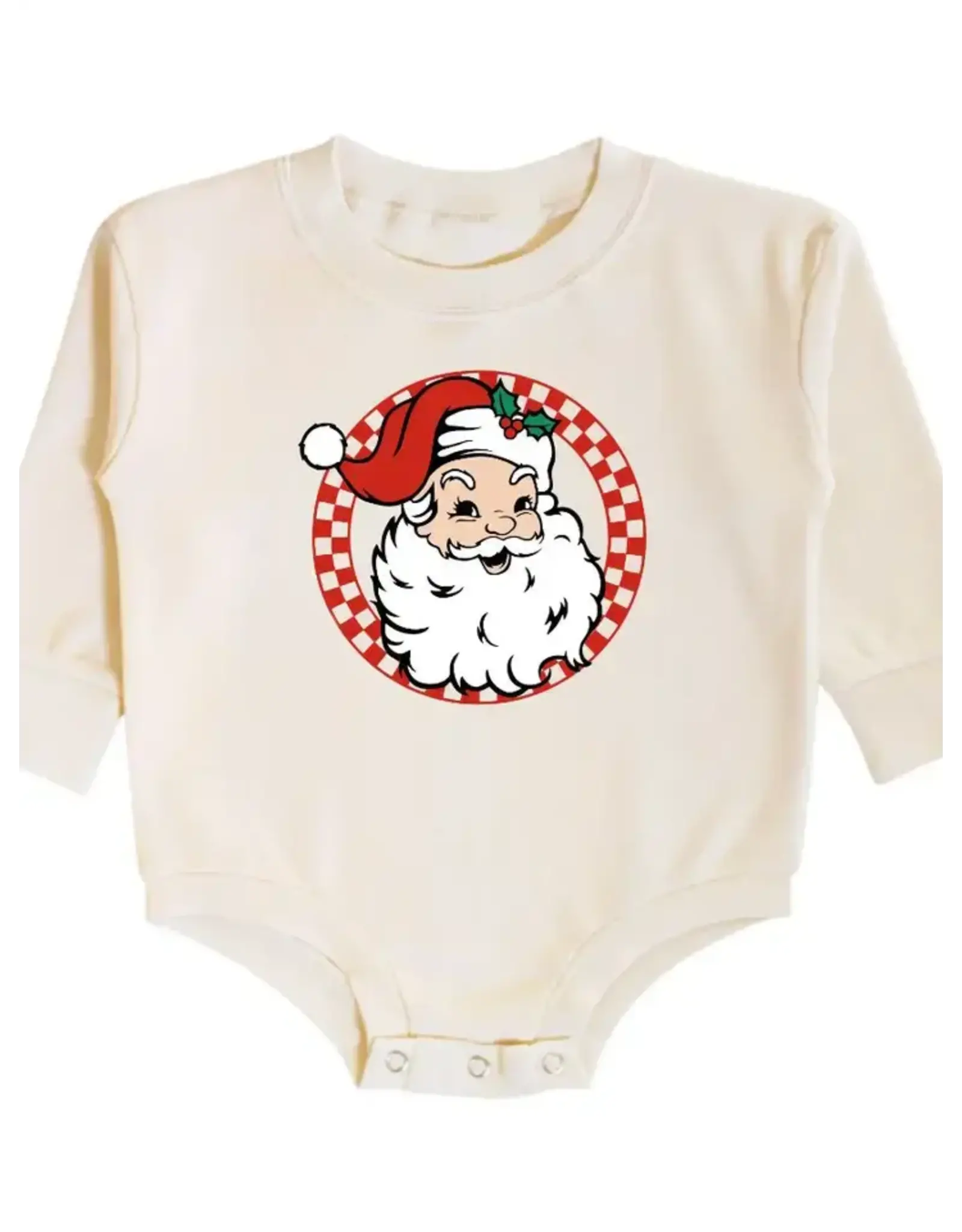 Sweet Wink Sweet Wink- Retro Santa L/S Romper