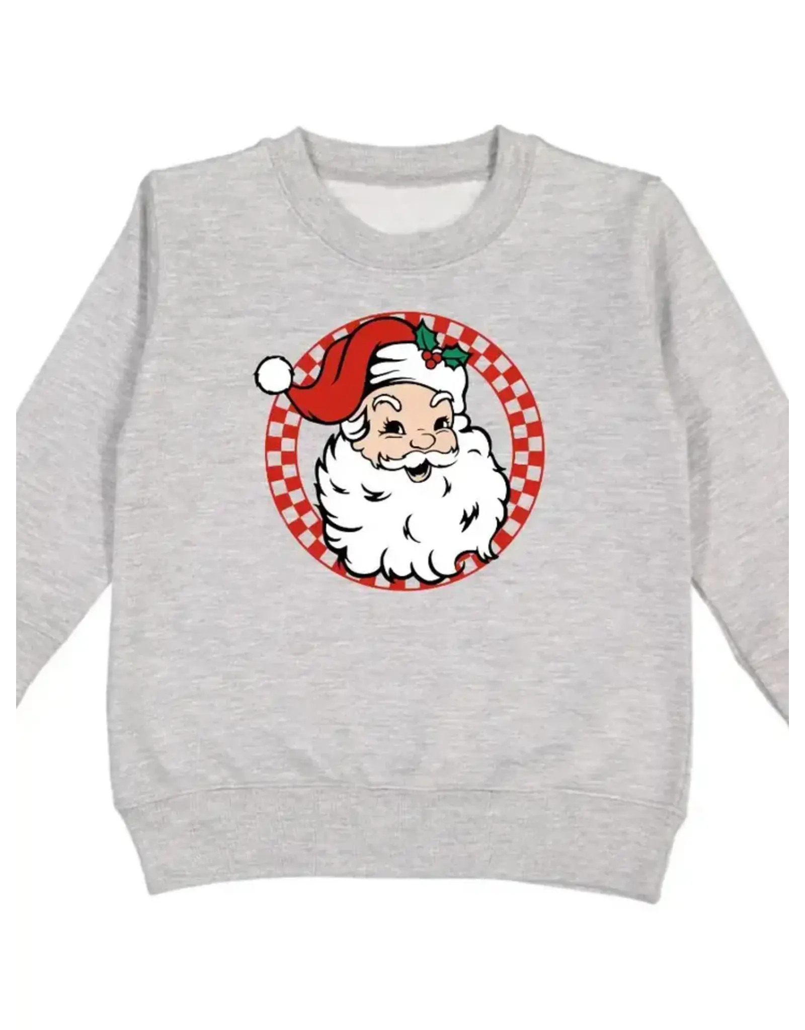 Sweet Wink- Retro Santa Gray Sweatshirt