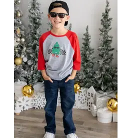 Sweet Wink Sweet Wink- Christmas Tree Dude 3/4 Sleeve Shirt