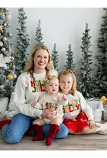 Sweet Wink- Holly Jolly Patch Christmas L/S Natural Romper