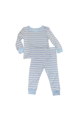 Little Me Little Me- Blue Stripe Bamboo PJ