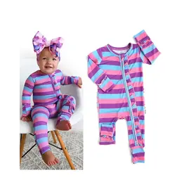Gigi & Max Gigi & Max- Sabrina Stripe Ruffle Zip Bamboo