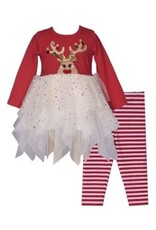 Bonnie  Jean Bonnie Jean- Reindeer Tutu Legging Set