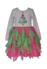 Bonnie  Jean Bonnie Jean- Tree Sequin Hem Dress