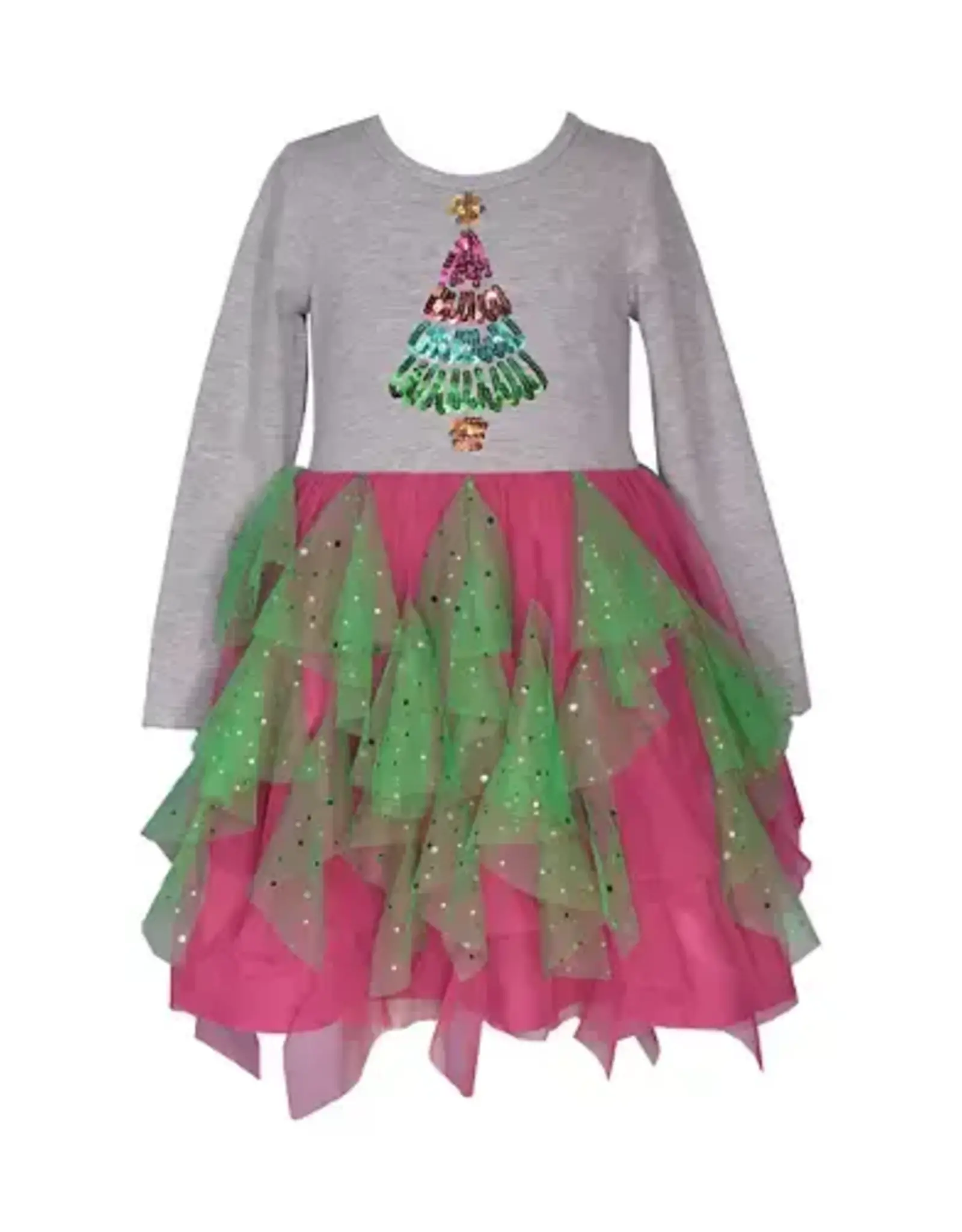 Bonnie  Jean Bonnie Jean- Tree Sequin Hem Dress