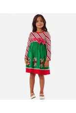 Bonnie  Jean Bonnie Jean- Green Candy Cane Dress