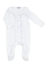 Magnolia Baby Magnolia Baby- White & Pink Ruffle Footie