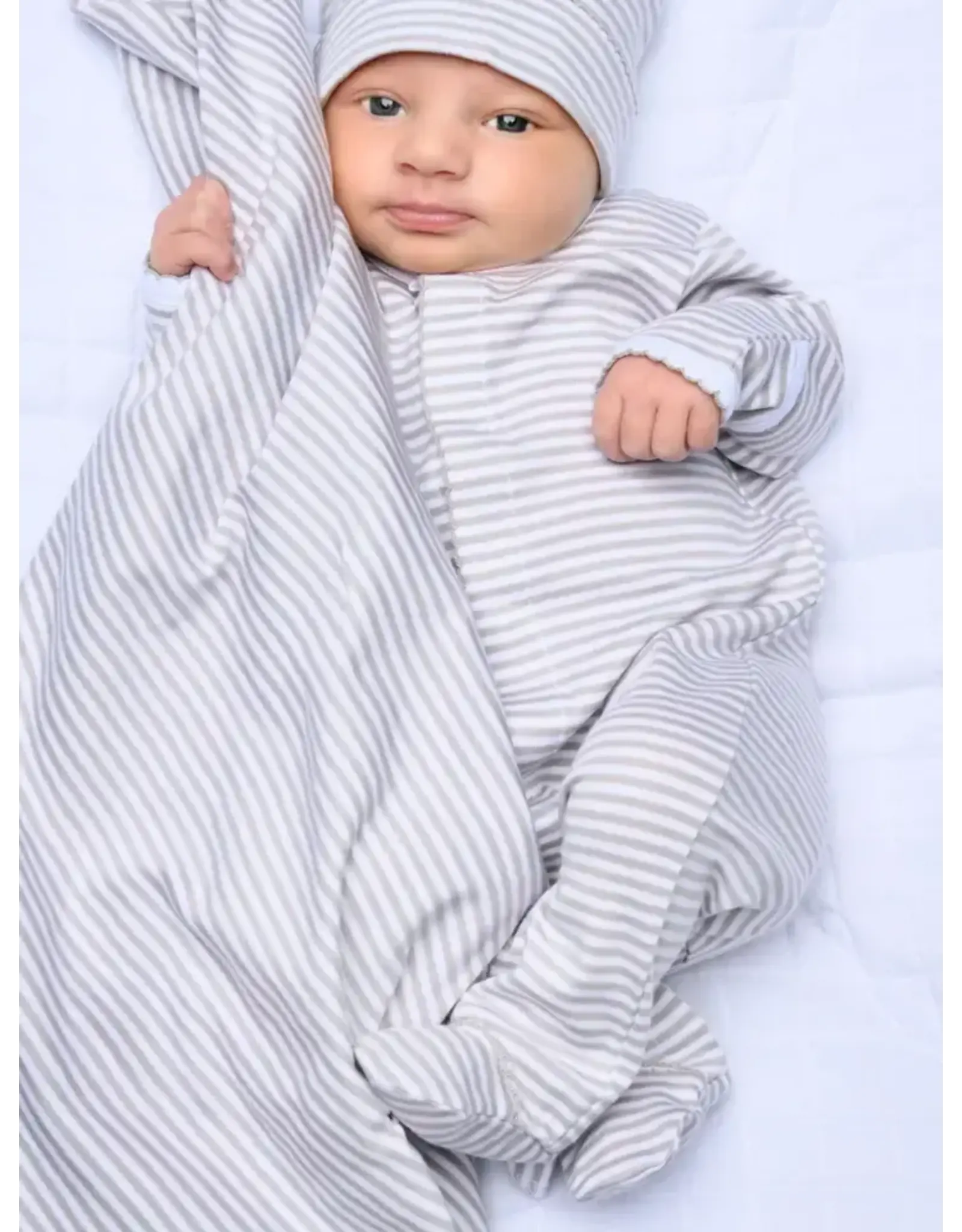 Magnolia Baby Magnolia Baby- Striped Silver Footie