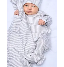 Magnolia Baby Magnolia Baby- Striped Silver Footie