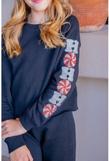 Paper Flowers- Ho Ho Ho Sequin Crop Sweatshirt