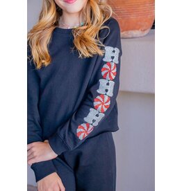 Paper Flowers- Ho Ho Ho Sequin Crop Sweatshirt