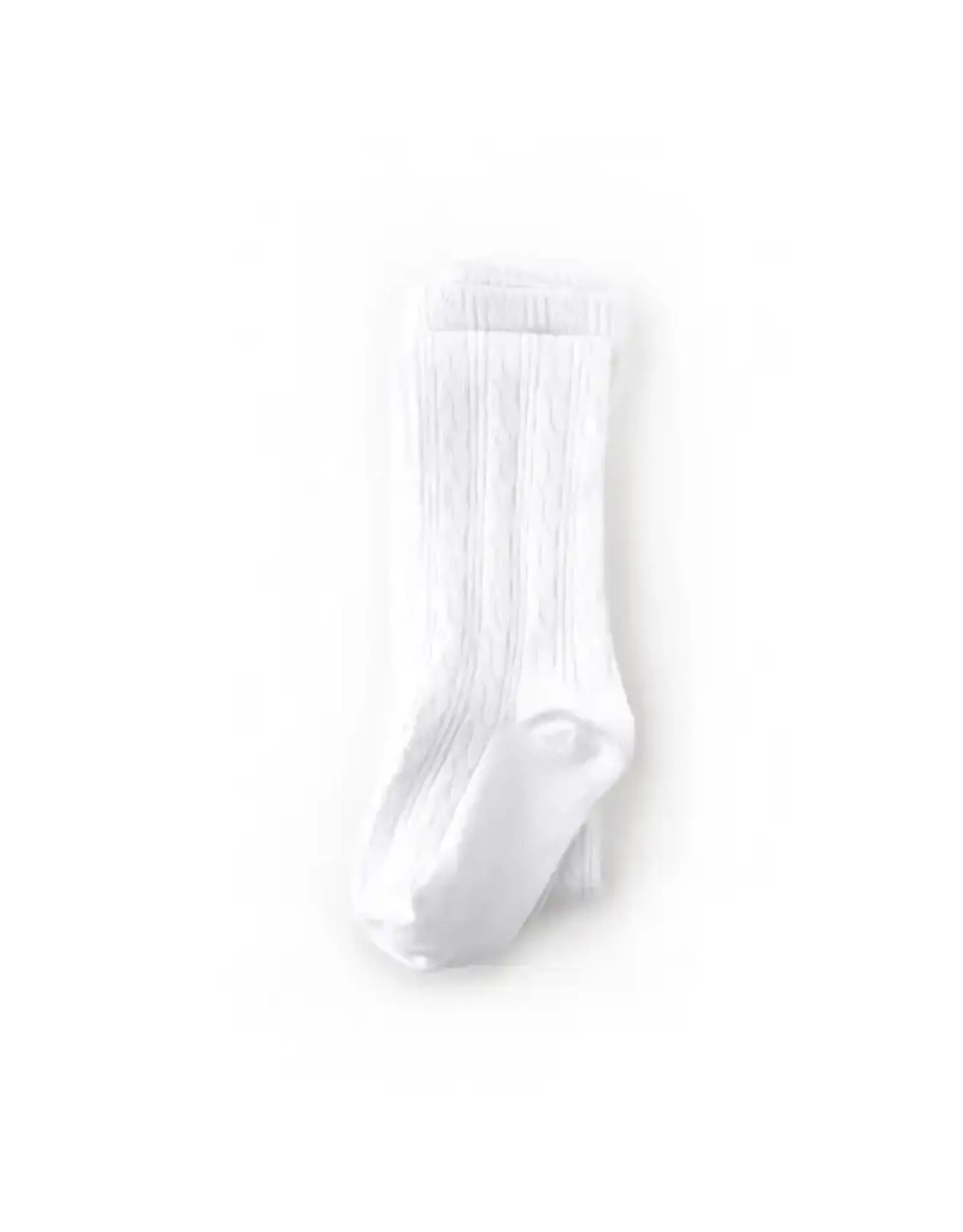 Little Stocking Co. Little Stocking- White Cable Knit Tights