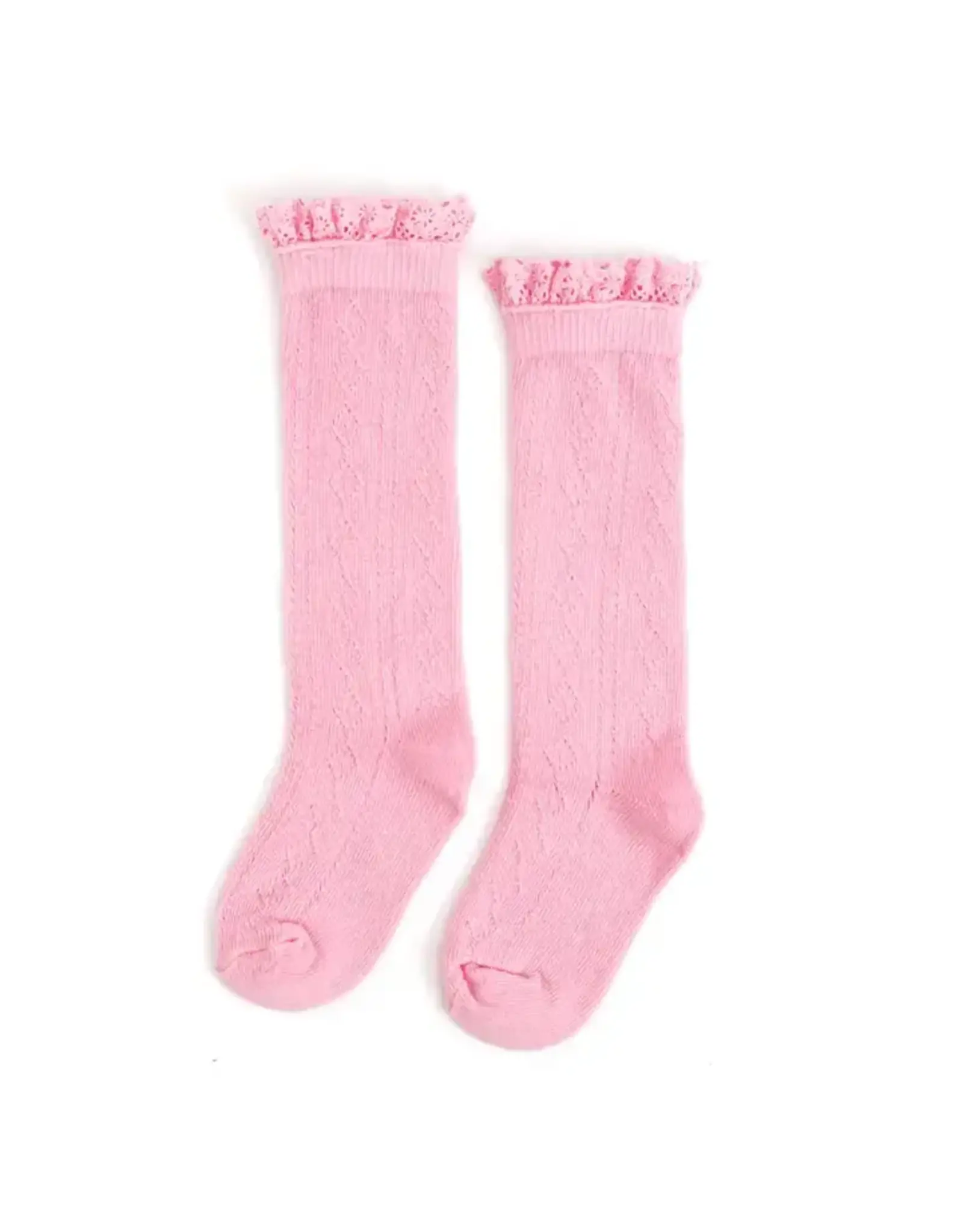 Little Stocking Co. Little Stocking- Blossom Fancy Lace Top Knee High Socks