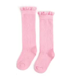 Little Stocking Co. Little Stocking- Blossom Fancy Lace Top Knee High Socks