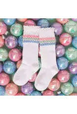 Little Stocking Co. Little Stocking- Winter Bubble Lace Top Knee High Socks