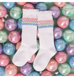Little Stocking Co. Little Stocking- Winter Bubble Lace Top Knee High Socks