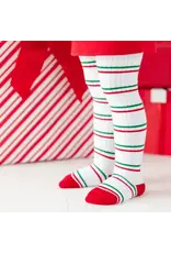 Little Stocking Co. Little Stocking- Christmas Stripe Ribbed Knit Tights