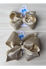 Wee Ones- Champagne Glitter Overlay Bow