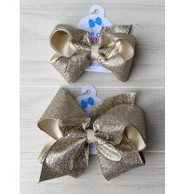 Wee Ones- Champagne Glitter Overlay Bow