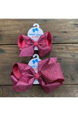 Wee Ones- Fuschia Glitter Overlay Bow