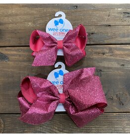 Wee Ones- Fuschia Glitter Overlay Bow