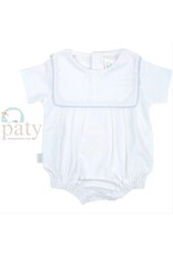 Paty Inc. Paty Inc. - White w/Blue Piping Bib Pima Bubble