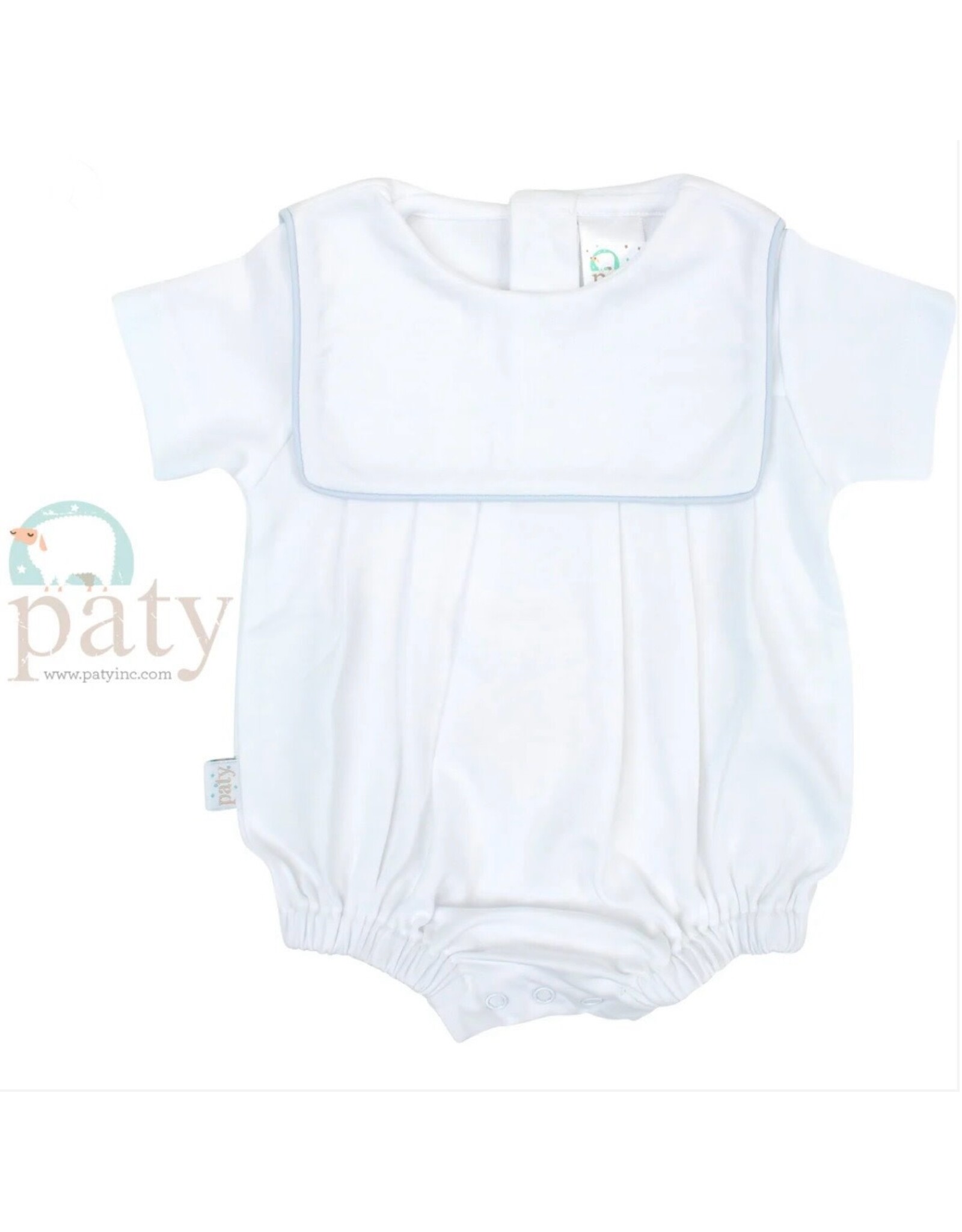Paty Inc. Paty Inc. - White w/Blue Piping Bib Pima Bubble