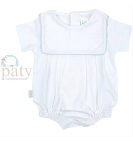 Paty Inc. Paty Inc. - White w/Blue Piping Bib Pima Bubble