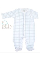 Paty Inc. Paty Inc.- Pima Blue Gingham Newborn Footie